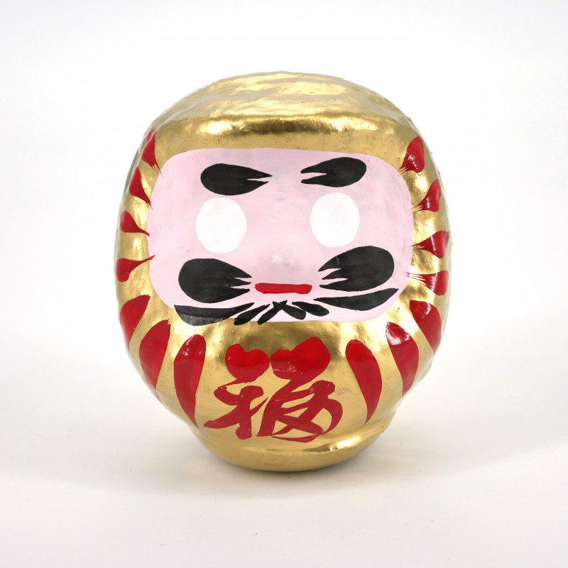 poupée japonaise okiagari DARUMA doré 