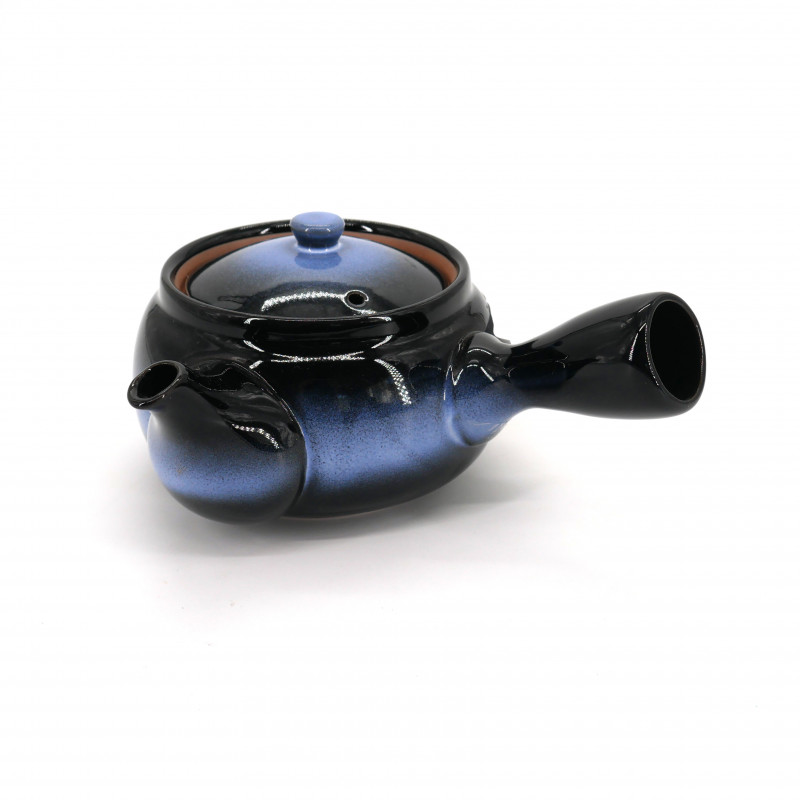 japanese blue kyusu teapot tokoname brush AOHAKE