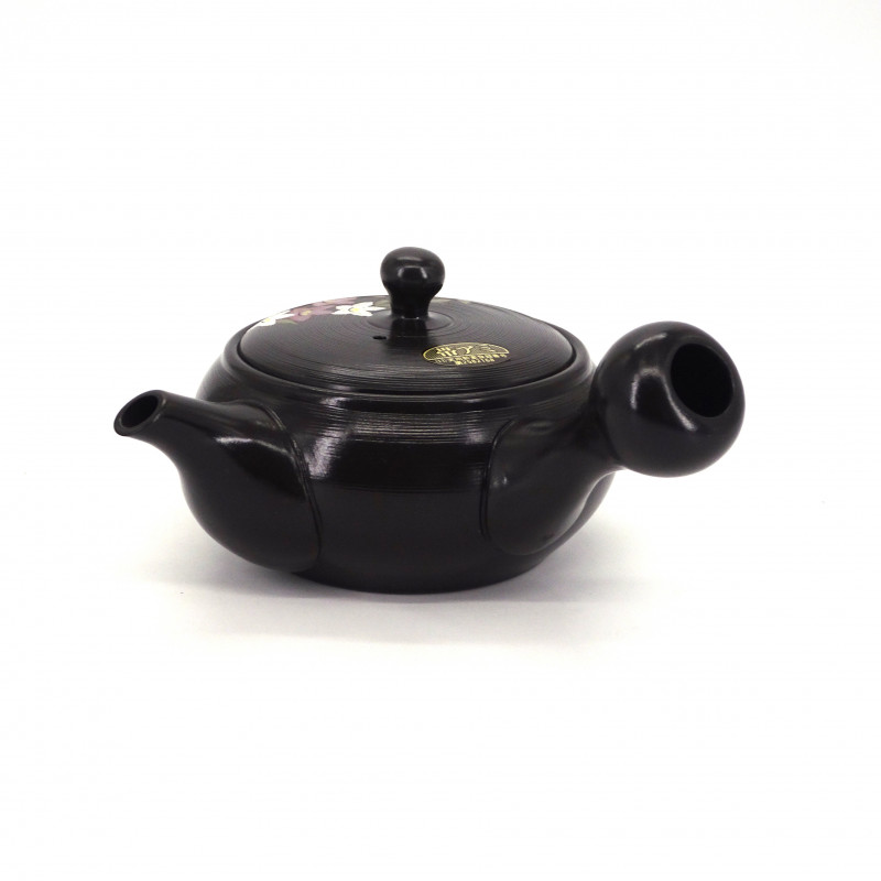 tetera azul kyusu japonesa en tierra tokoname cepillo AOHAKE