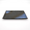 Japanese rectangle plate in ceramic, AOGUMO, black and blue