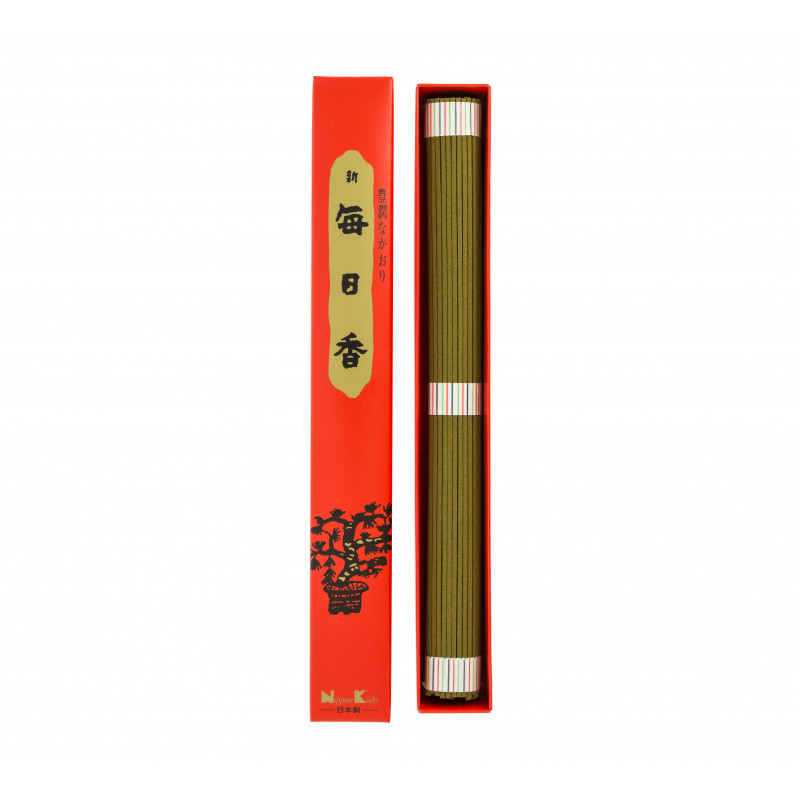 Boîte 100 longs bâtons d'encens japonais,  MORNING STAR SANDALWOOD LONG, parfum santal