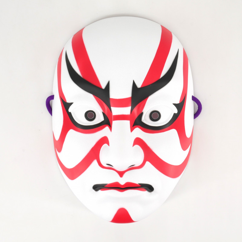 Maschera giapponese per gatti rossi e bianchi