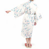 happi traditional japanese white cotton kimono white cherry blossoms for women