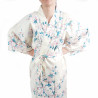 happi traditional japanese white cotton kimono white cherry blossoms for women