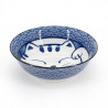 japanese noodle ramen bowl in ceramic TOCHIRI TOKUSA, blue lines