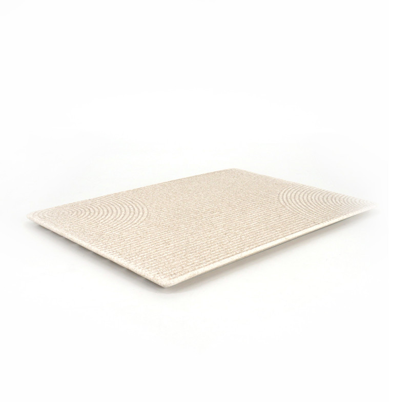 Assiette rectangle japonaise en céramique - MIDORI - blanc