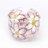 Traditional mug with cover - CHAWANMUSHI - iridescent sakura flowers