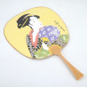 Kleiner nicht faltbarer japanischer Fan Uchiwa, UCHIWA BIJIN, Schönheit mit einem Fan