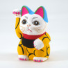 Japanische manekineko glückliche Katze, KI KARAKUSA, gelb und Arabesken