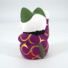 Chat porte-bonheur japonais manekineko, MURASAKINO KARAKUSA, violet et arabesques