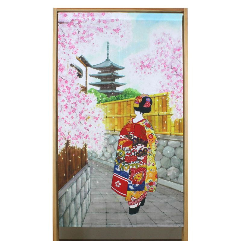 Rideau japonais noren en polyester, GEISHA