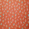 Japanese red cotton fabric with fish motif, KINGYO, made in Japan width 112 cm x 1m
