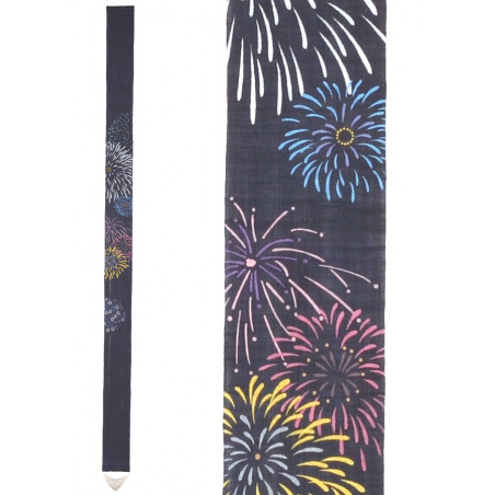 Fine Japanese tapestry in hemp, hand painted, HANABI