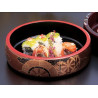 plateau rond noir en résine pour sushi, GOSHOGURUMA, roue