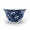 japanese blue teacup in ceramic UME blue flowers