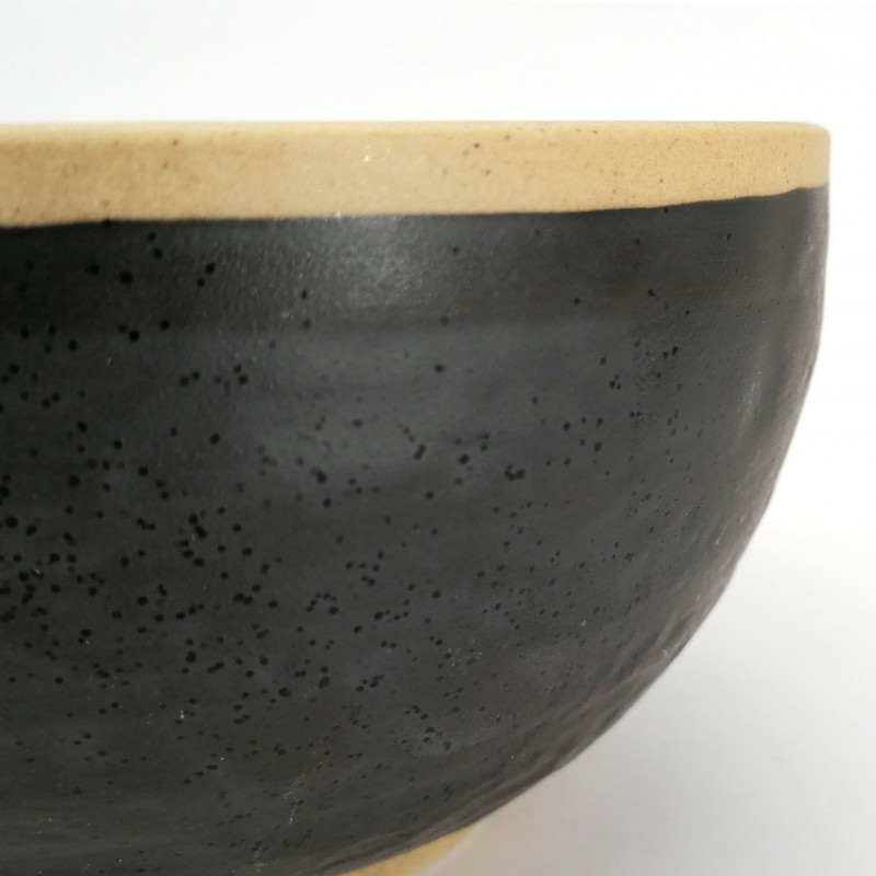 Japanische Keramik Suppenschüssel SHIRAKABA, beige und grau