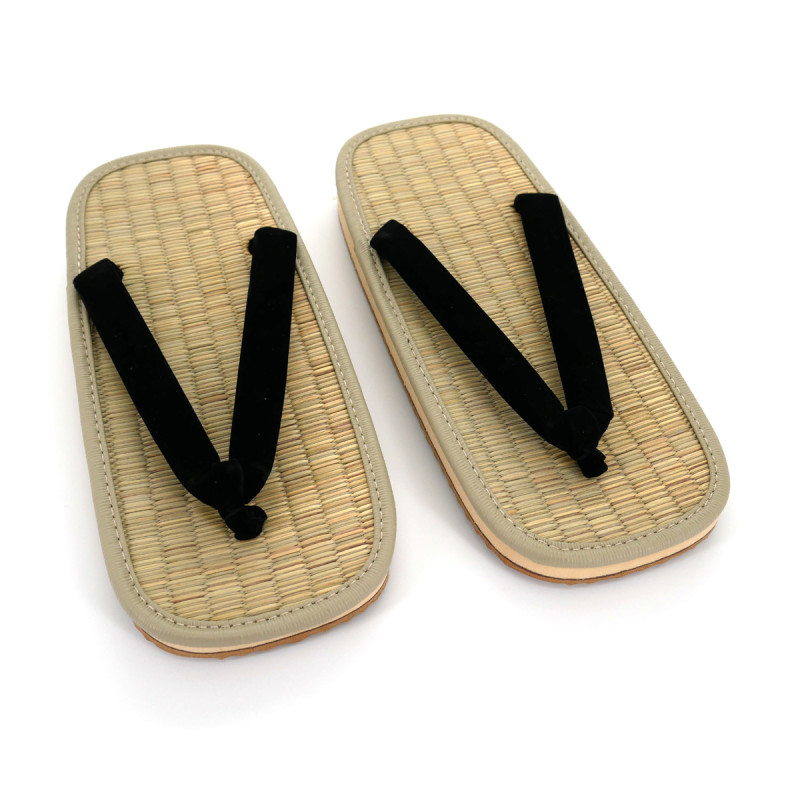 paire de sandales japonaises zori, ZORI BK, noir