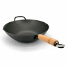 Steel wok with wooden handle 33 cm