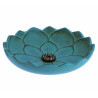 Japanese blue cast iron incense burner, IWACHU LOTUS, lotus flower