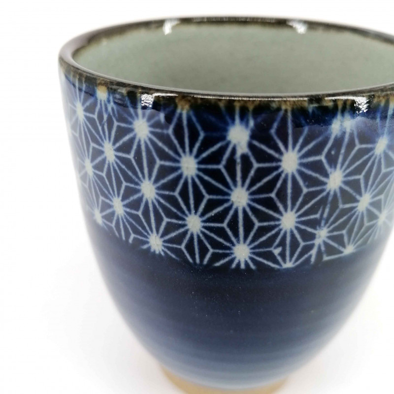 Tasse à thé japonaise en céramique, bleu foncé, ASANOHA