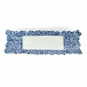 Assiette japonaise rectangulaire, blanc motifs bleus, KARAKUSA