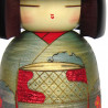 japanische hölzerne Puppe - Kokeshi, SHUNKO, grün