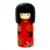 bambola di legno giapponese - kokeshi, TSUBAKI, rosso