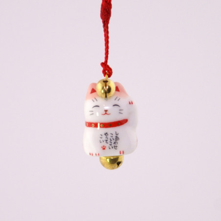 Gancio gatto decorativo giapponese per telefono, MANEKINEKO, rosa