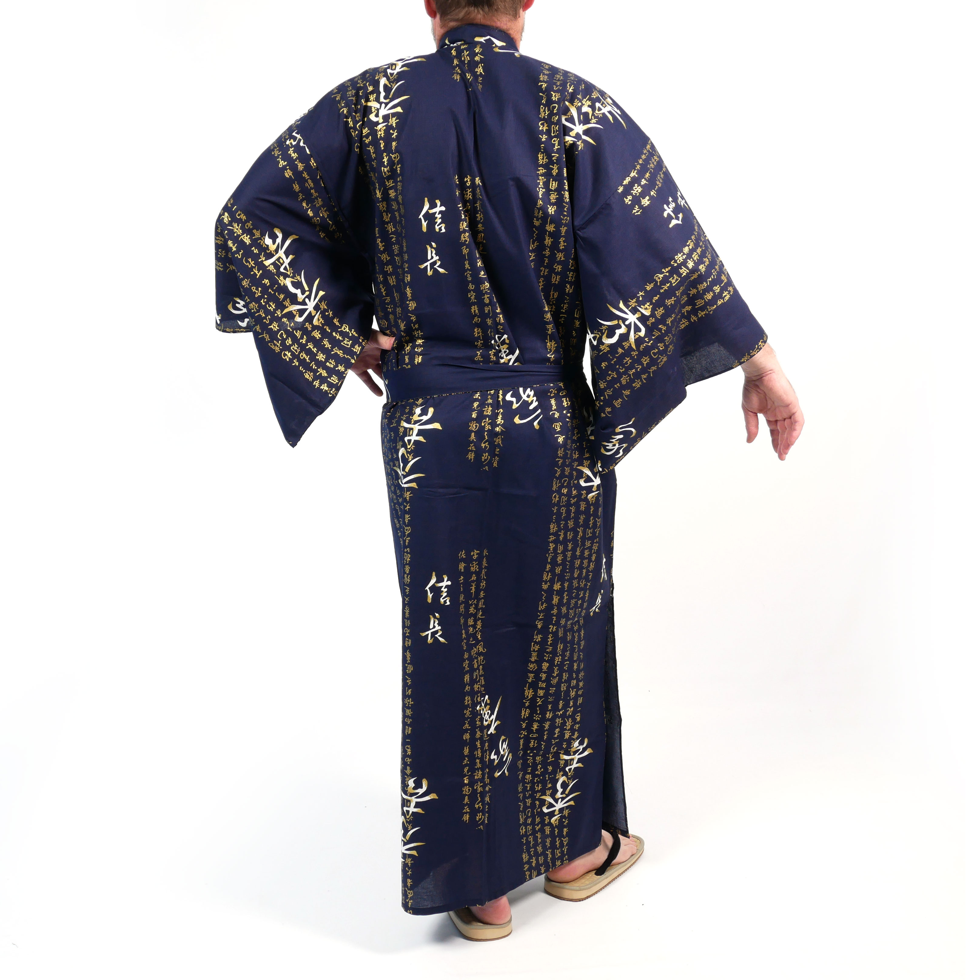 Theirs guidance Best Kimono tradizionale giapponese in cotone blu yukata generale hideyoshi  kanji per uomo