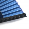Ventaglio giapponese in seta blu con plastica decorata con onde, SEIGAIHA, 22cm