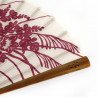Abanico japonés de bambú y algodón rojo con estampado de campanillas, KIKYO, 21,3cm