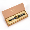 Stylo à bille japonais noir en résine dans un coffret motif mont fuji et fleurs de cerisier, SAKURAFUJI, 133mm