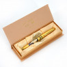 Golden ballpoint pen, black ink, in a box, UTAMARO, print