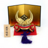 Ornement casque kabuto des grands Damyos du Japon féodal en céramique, TAKEDA SHINGEN, 9.3 cm
