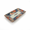 japanese rectangular sushi plate, KOIMARI, blue and red