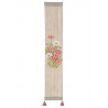 Fine Japanese hand-painted beige hemp tapestry with cosmos flowers pattern, KOSUMOSU, 10x60cm