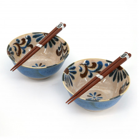 Evovee Juego de tazones y cucharas japonesas para ramen de 60 onzas,  cuencos de cerámica extra grandes para fideos asiáticos, tazones para  ramen