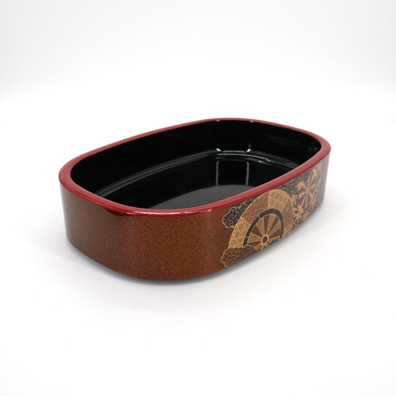 round black resin tray for sushi, GOSHOGURUMA, wheel