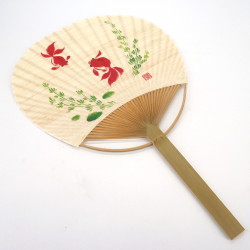 ventaglio giapponese non pieghevole, Uchiwa, KABUKI, rosso