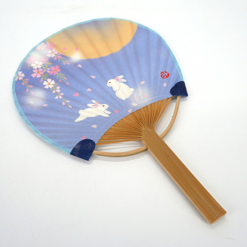 Piccolo fan giapponese non pieghevole uchiwa, USAGI, coniglio