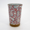 Großer japanischer Teebecher aus Keramik - Rotes Paisley