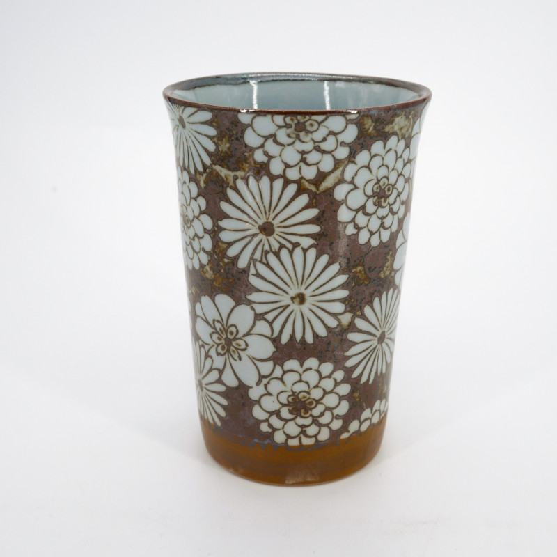 Grande tazza da tè in ceramica giapponese - Hanazome Brown