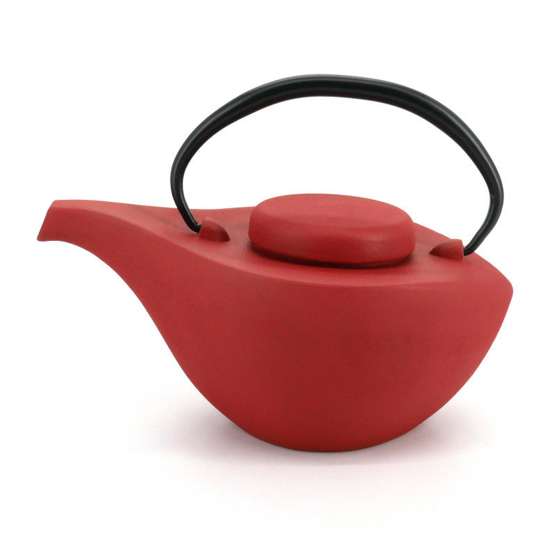 Japanese red cast iron teapot Iwachu, HIKIFUNE 0.7lt