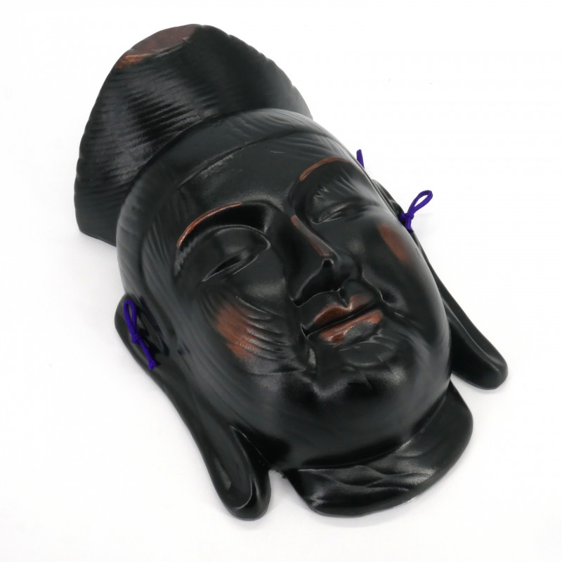 Japanische schwarze Keramikmaske, MIROKU BOSATSU