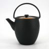 Japanese prestige round cast iron teapot, CHÛSHIN KÔBÔ MARUTSUTU, AKATSUKI, 1.1 L