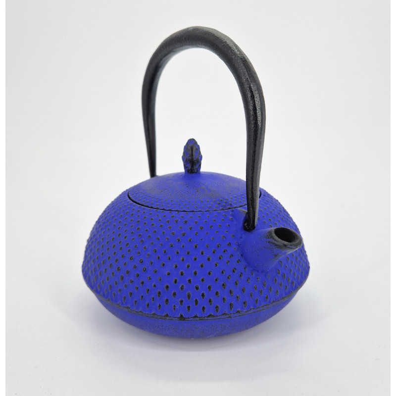 Blue cast iron teapot from Japan, enamelled, ROJI ARARE, 0.3lt