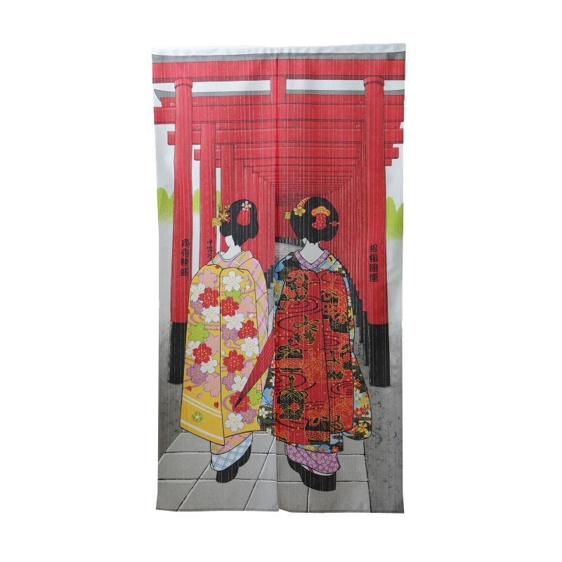 Rideau japonais Noren en polyester, GEISHA TORI