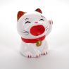 Gato manekineko de cerámica blanca - MIKE-L - pata izquierda