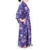 lila japanischer Baumwoll-Kimono, KOMONICHIMATSU-NI-SAKURA, lila