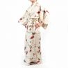 Kimono blanc en coton pour femme - KAKI